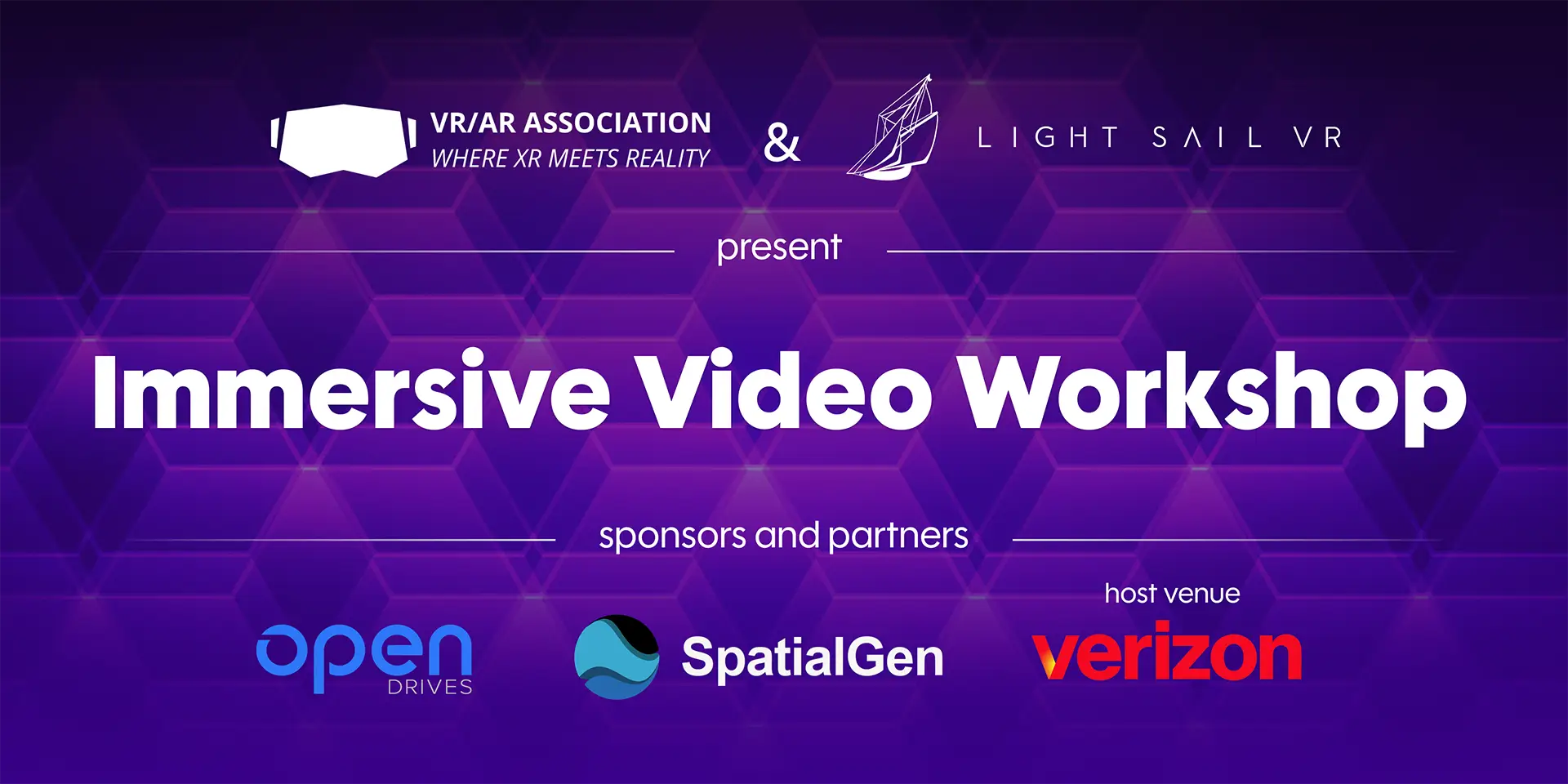 Immersive Video Workshop banner image with sponsor logos